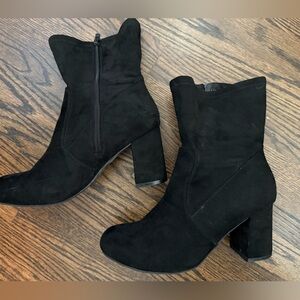 Torrid Elegant Black Suede Heeled Boots